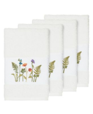 Linum Home Turkish Cotton Serenity 4-Pc. Embellished Hand Towel Set