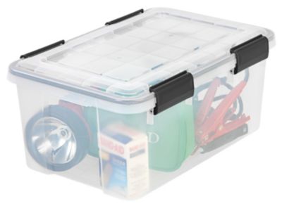 IRIS 19qt WEATHERPRO Airtight Plastic Storage Bin with Lid and Seal and Secure Latching Buckles