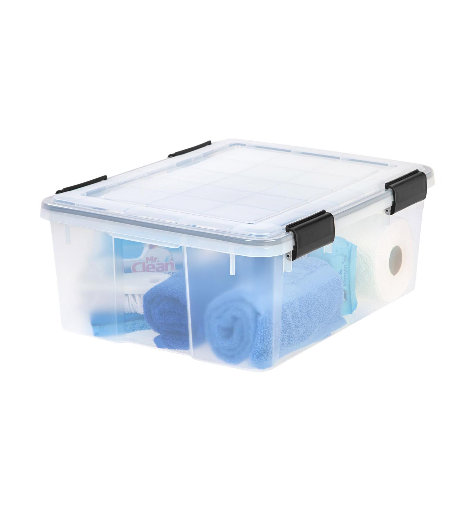 IRIS 30.6qt WEATHERPRO Airtight Plastic Storage Bin with Lid and Seal and Secure Latching Buckles