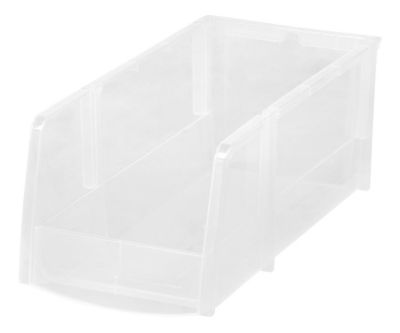 IRIS 8 Pack Large Storage Basket, Stackable Open Front Organizer Bin for Pantry, Clear