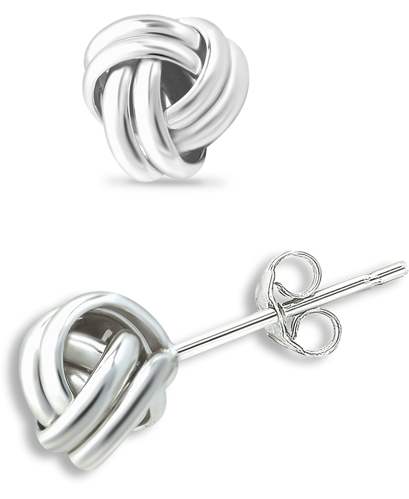 Серьги-гвоздики Giani Bernini Double Love Knot Silver или 18k Gold Over Silver