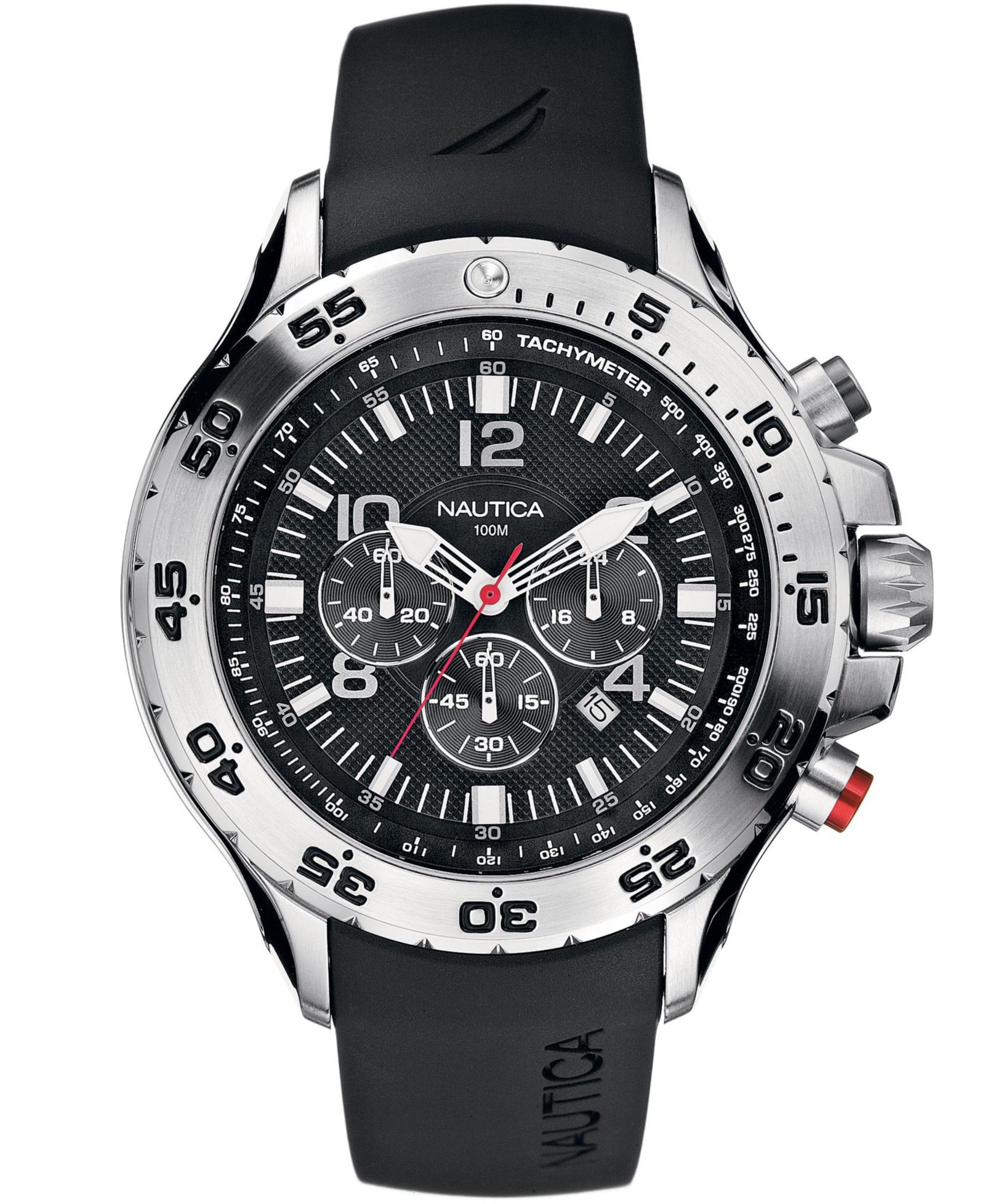 Мужские часы Nautica N14536G NST Chrono Black Resin Strap