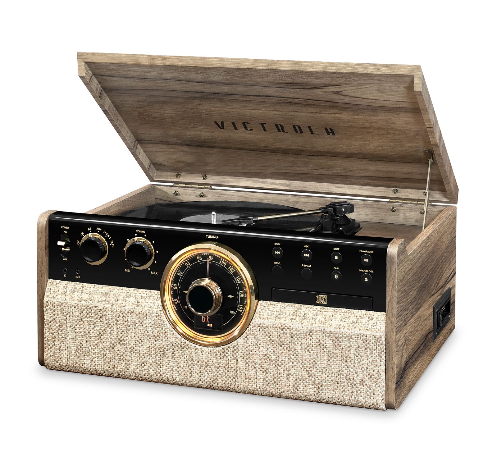 Проигрыватель виниловых пластинок Victrola Empire 6-in-1 из дерева