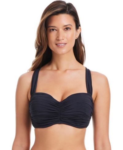 Женский топ для бикини Bleu by Rod Beattie Shirred Underwire D-Cup