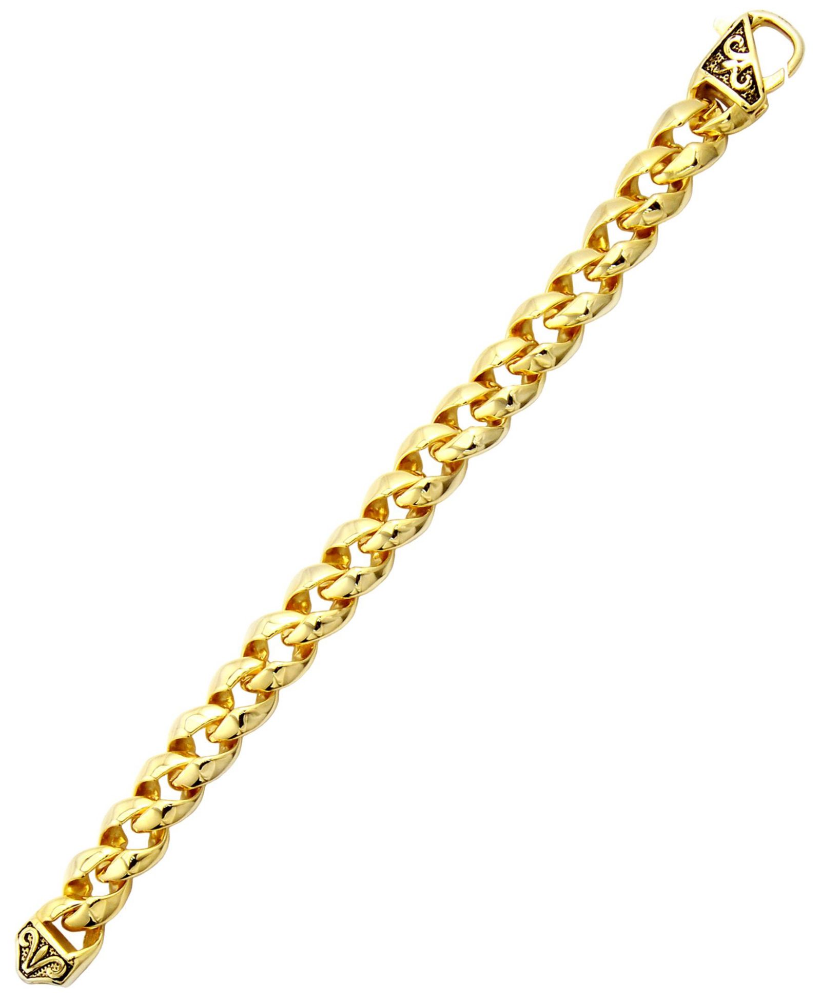 Sutton by Rhona Sutton Браслет Sutton Stainless Steel Curb Link Chain с филигранью
