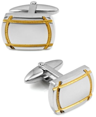 Запонки Sutton Sterling Silver с золотистой отделкой