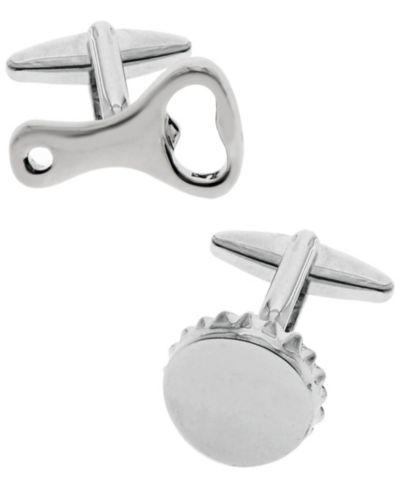 Запонки Rhona Sutton Silver-Tone Bottle Opener And Cap Cufflinks