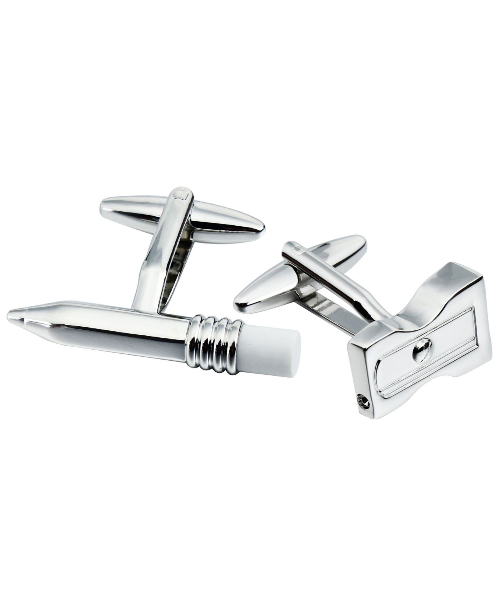 Sutton Silver-Tone Pencil And Sharpener Cufflinks