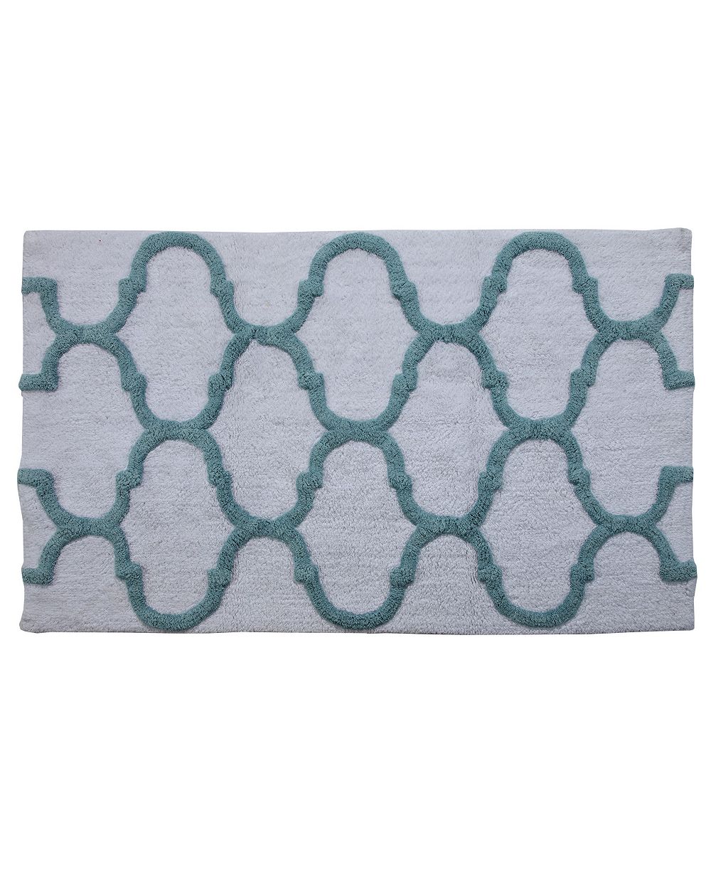 Saffron Fabs Geometric Non-Skid Cotton 2-Pc. Bath Rug Set