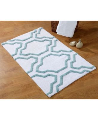 Saffron Fabs Quatrefoil Non-Skid Cotton Bath Rug, 24" x 36"