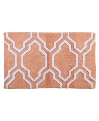 Saffron Fabs Quatrefoil Non-Skid Cotton Bath Rug, 30" x 50"