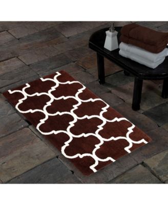 Saffron Fabs Geometric Non-Skid Cotton Bath Rug, 30" x 50"