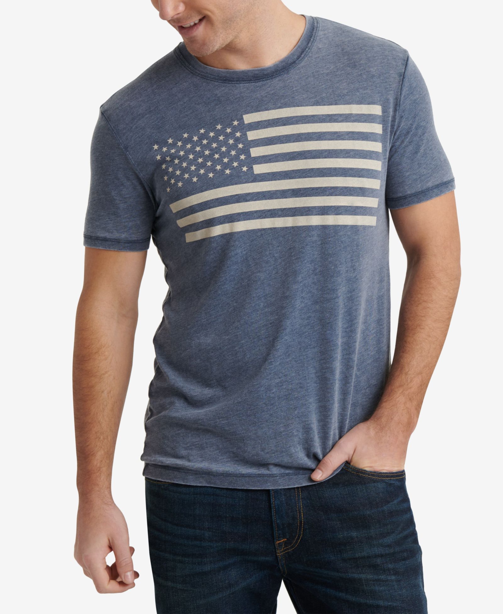 Lucky Brand Men's USA Flag Short Sleeve Graphic T-Shirt