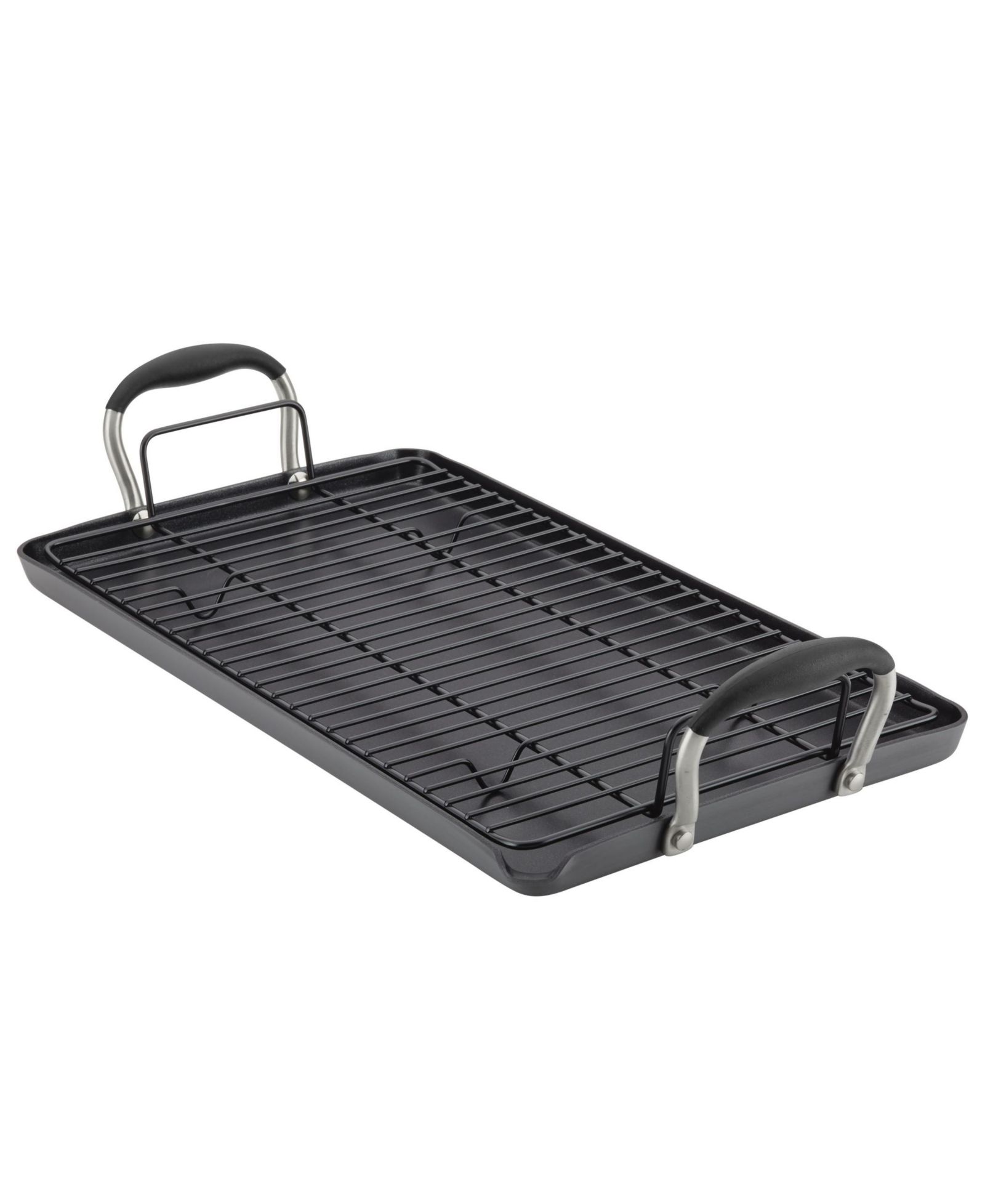 Anolon Advanced Home Hard-Anodized Nonstick Double Burner Griddle, 10" x 18"