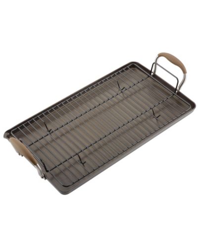 Anolon Advanced Home Hard-Anodized Nonstick Double Burner Griddle, 10" x 18"