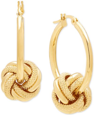 Серьги-подвески Italian Gold Love Knot из золота 14k