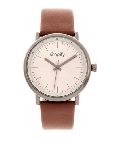 Часы Simplify Quartz The 6200 Grey Case, Genuine Brown Leather 39mm