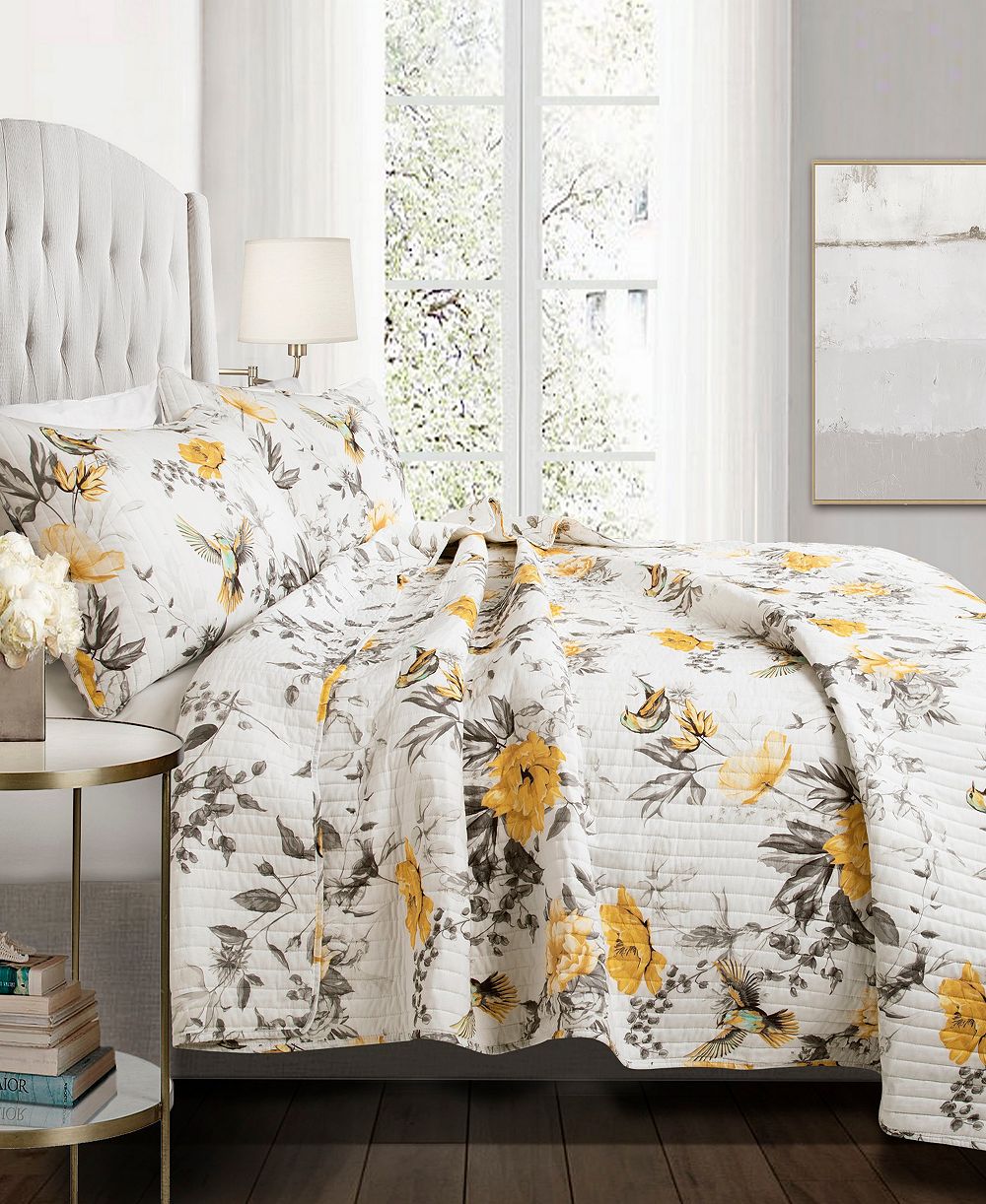 Lush Décor Penrose Floral стеганый комплект постельного белья, Full/Queen
