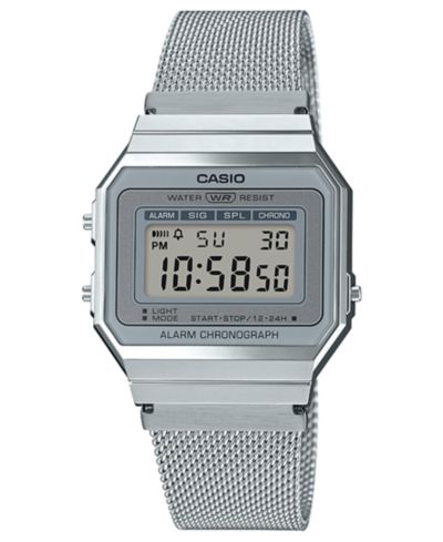 Casio Unisex Digital Stainless Steel Mesh Bracelet Watch 35.5mm
