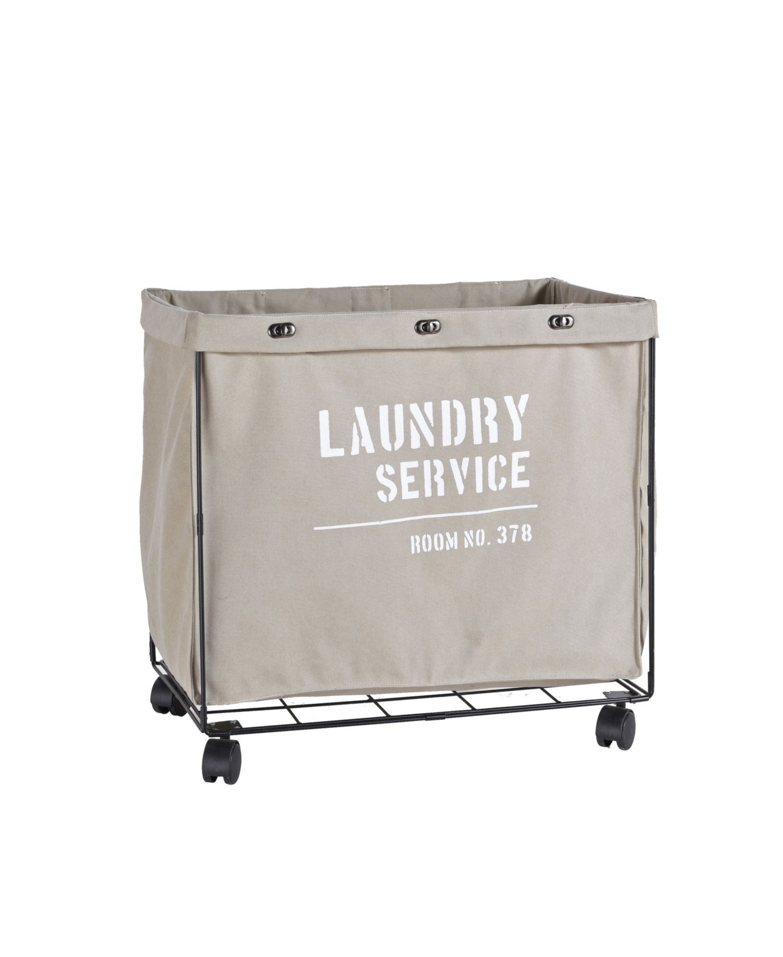 Danya B Army Canvas Laundry Hamper on Wheels