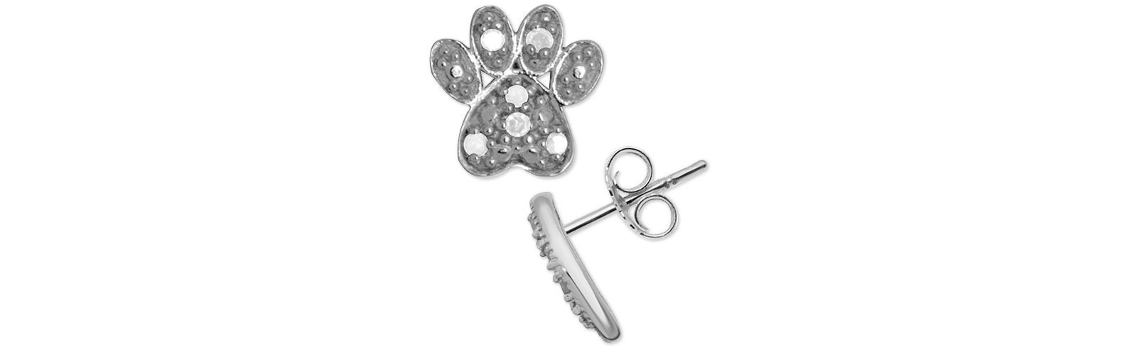 Серьги-гвоздики Diamond Dog с бриллиантовым акцентом из стерлингового серебра