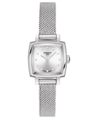 Tissot Women's Swiss T-Lady Lovely Diamond Accent Stainless Steel Mesh Bracelet Watch 20mm