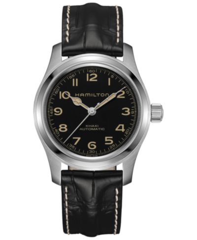 Hamilton Мужские швейцарские автоматические часы Khaki Field Murph на кожаном ремешке, 42mm
