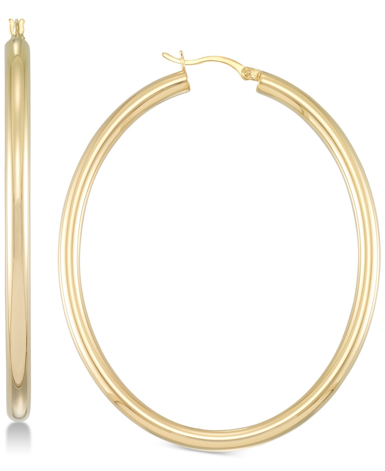 Simone I. Smith Серьги-кольца из полированного золота 18k поверх стерлингового серебра