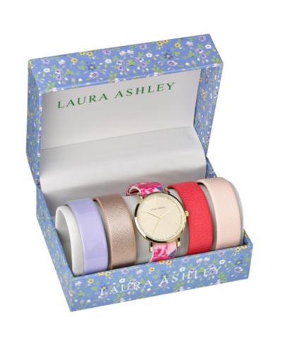 Женские часы Laura Ashley Gold Slidethrough Floral Straps Set
