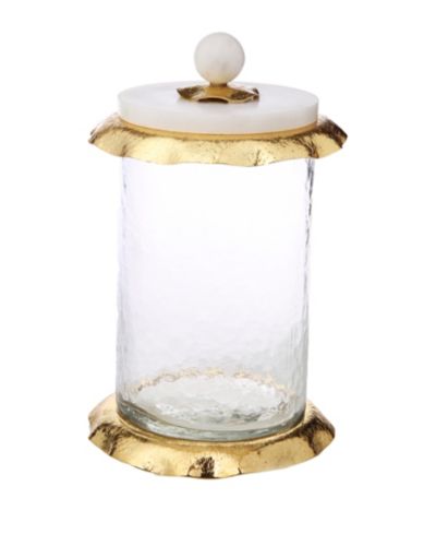 Classic Touch Стеклянная банка 8.5" с мраморной крышкой