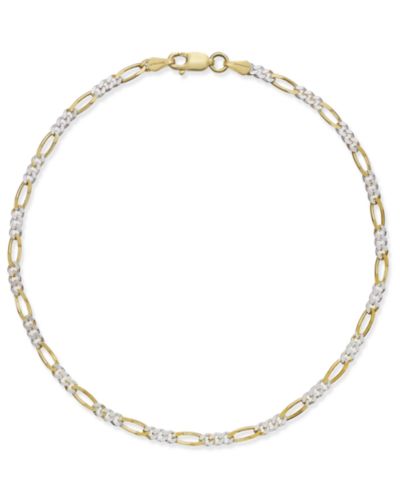 Giani Bernini тонкий браслет на лодыжку Figaro 18k Gold-Plated Sterling Silver