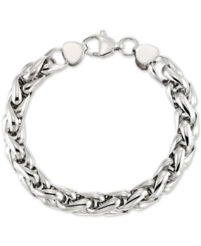 LEGACY for MEN by Simone I. Smith Interlocking Oval Link Bracelet in Stainless Steel