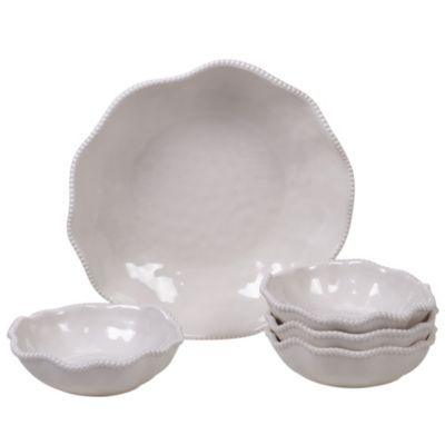 Certified International Perlette Cream Melamine 5-Piece Serving Set