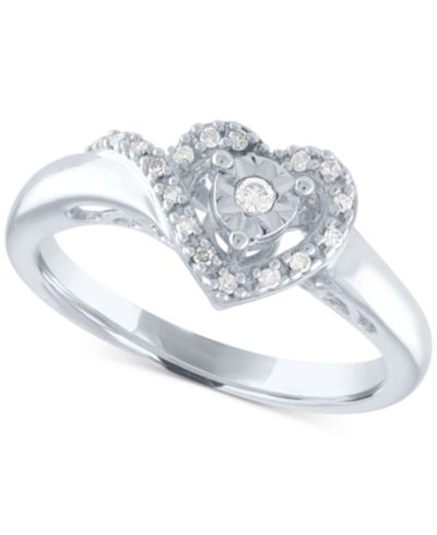 Кольцо Promise Diamond Heart (1/10 ct. t.w.) из стерлингового серебра