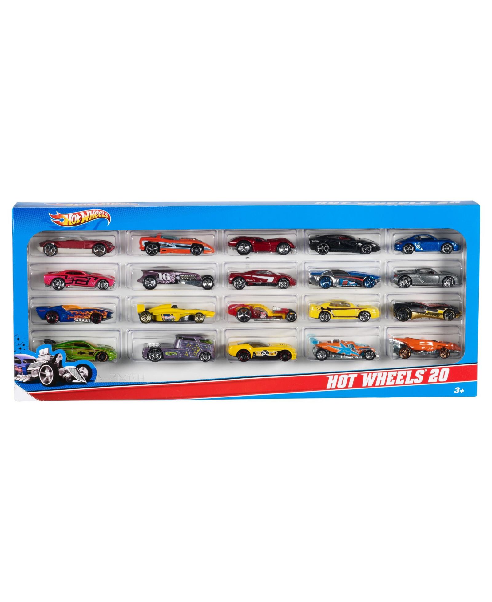 Hot Wheels 1:64 Scale Die-Cast Toy Vehicles, Styles May Vary, 20-Pack