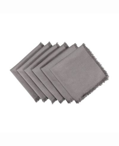 Набор салфеток Design Imports Heavyweight Fringed, серый, 6 шт.