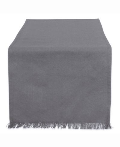 Design Imports серая тяжелая дорожка для стола с бахромой 14" X 72"
