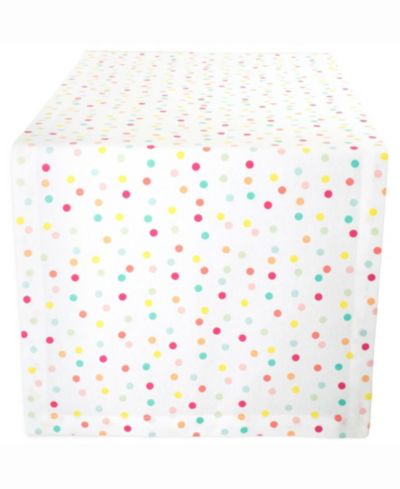 Скатерть-дорожка Design Imports Multi Polka Dots Print 14" X 72"