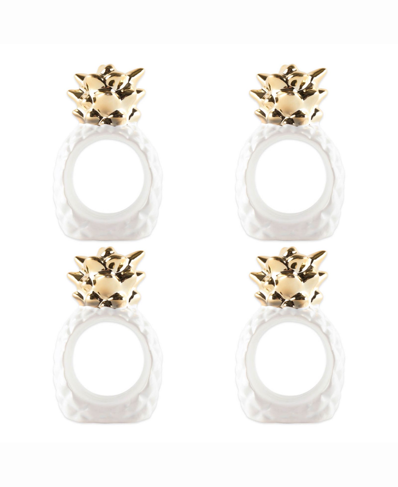Набор из 4 колец для салфеток Design Imports Gold Pineapple