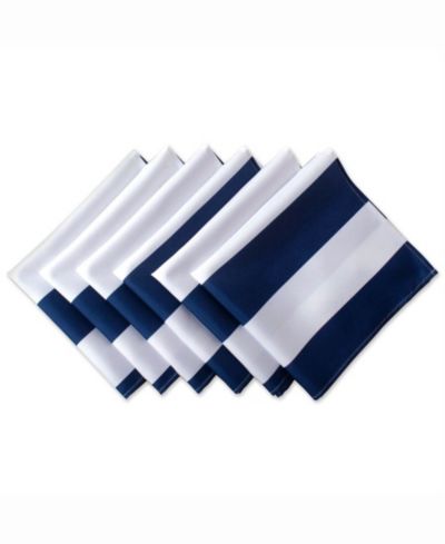 Набор салфеток Design Imports Nautical Blue Cabana Stripe Print, 6 шт.