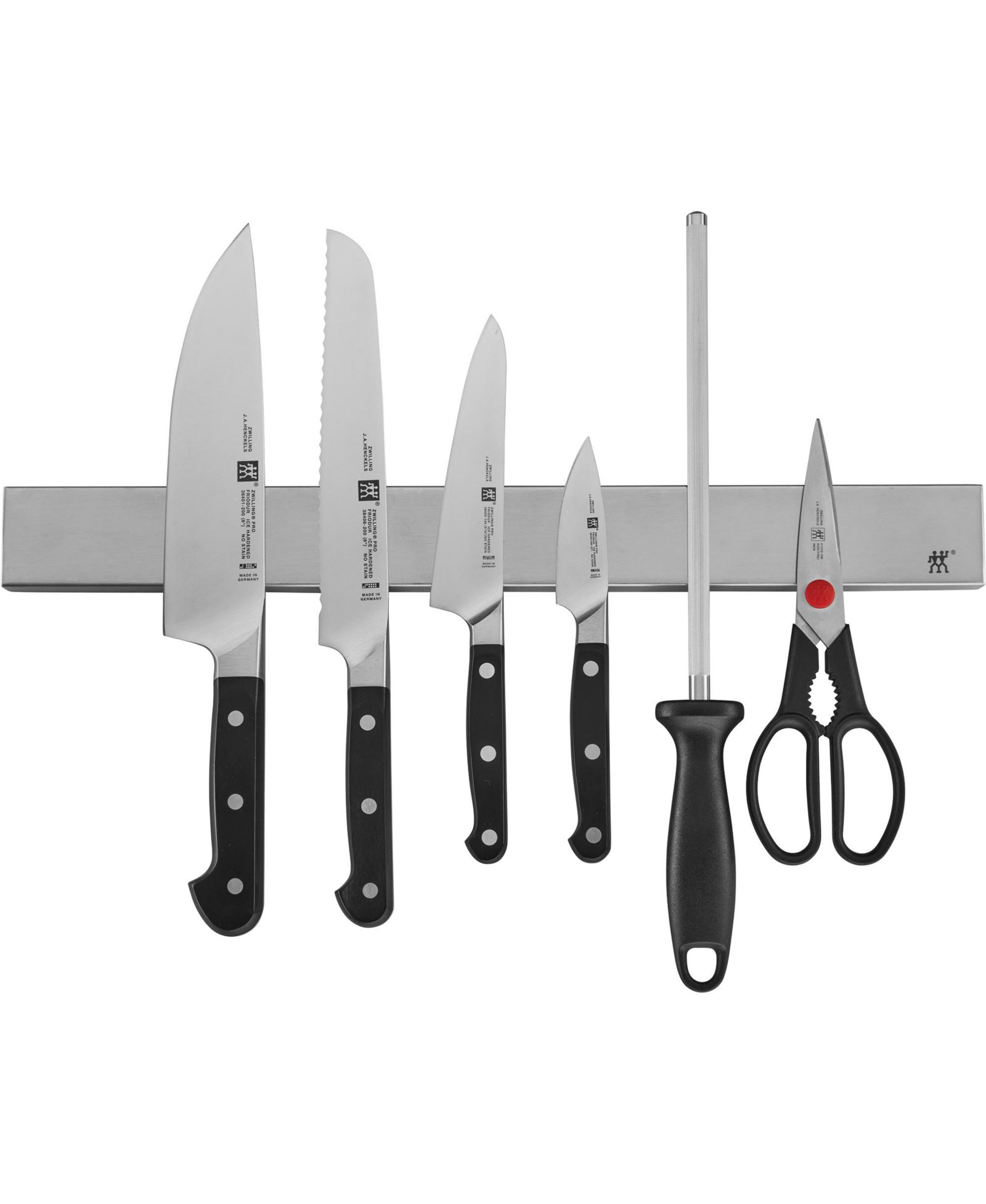 Набор Zwilling Pro из 7 предметов с магнитной рейкой для ножей из нержавеющей стали 17.5"