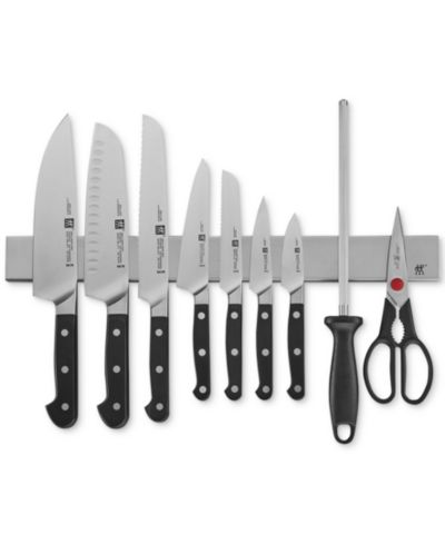 ZWILLING Pro набор из 10 предметов с магнитным держателем для ножей 17.5" из нержавеющей стали