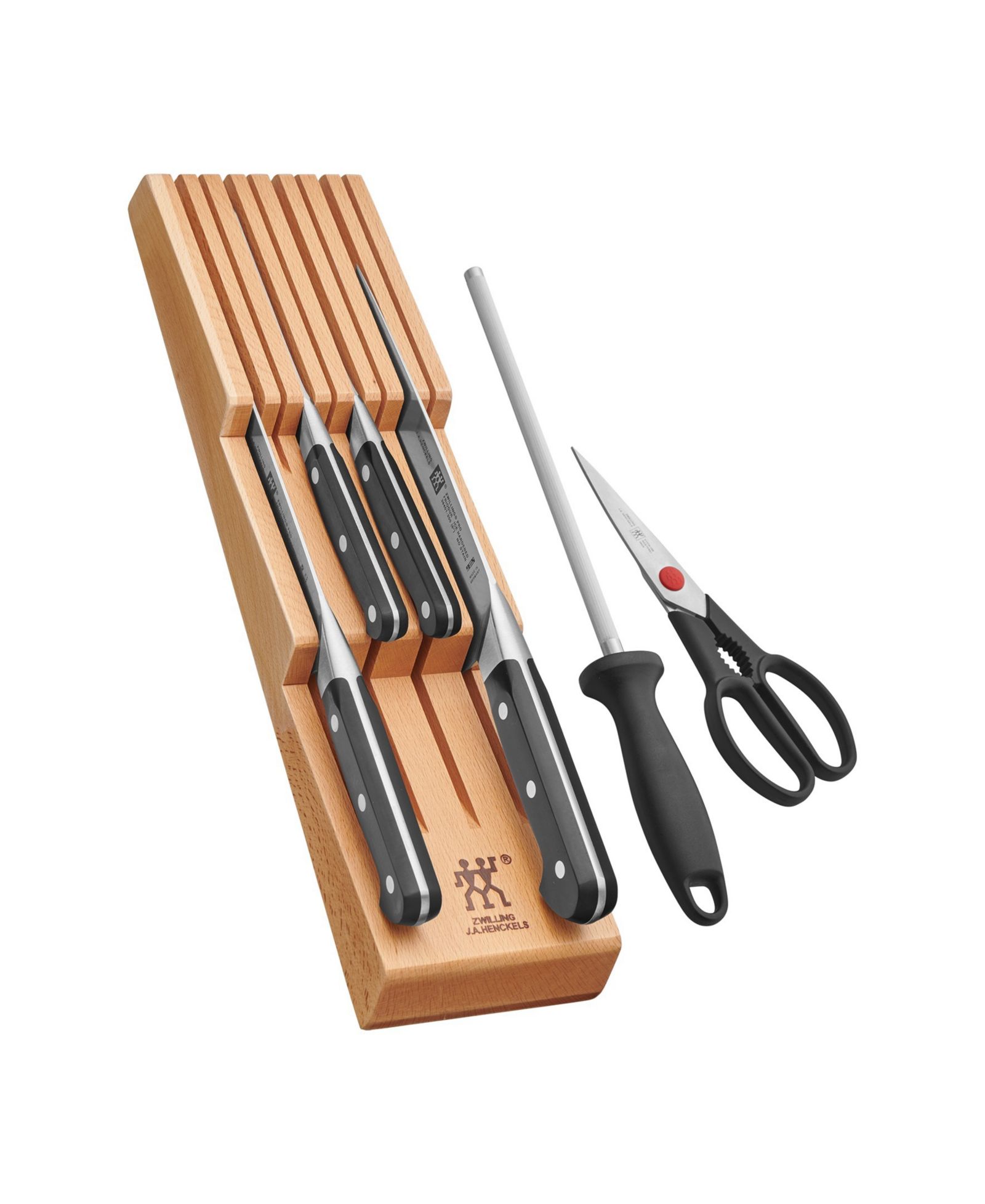 Zwilling Pro набор ножей из 7 предметов с лотком для хранения из бука