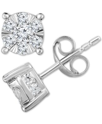 TruMiracle Серьги-гвоздики с бриллиантами (1 ct. t.w.) в белом золоте 14k