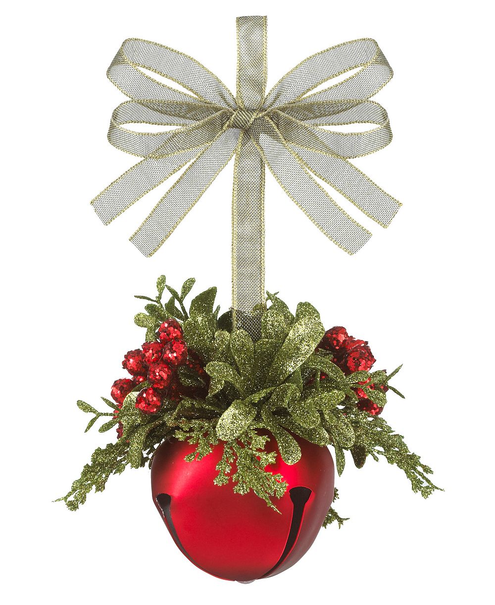 Ganz Kissing Krystals Mistletoe Bell Red