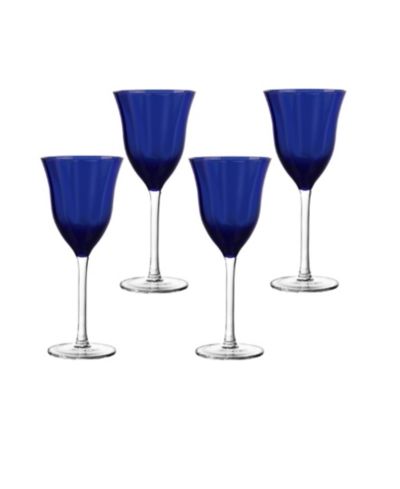 Qualia Glass Meridian 8 OZ Wine Glasses, Set Of 4