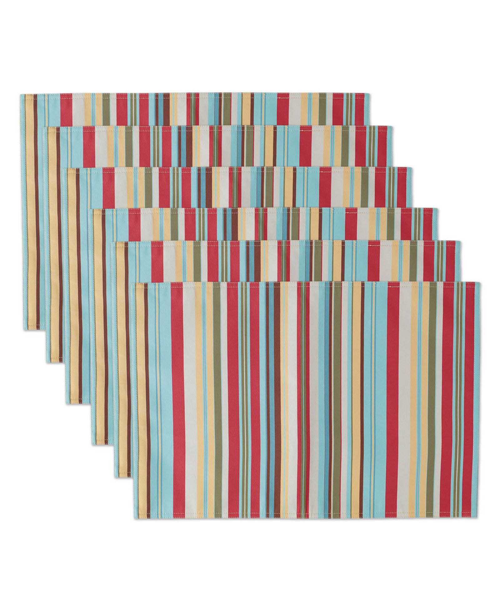 Summer Stripe Polyester Placemat, Set of 6