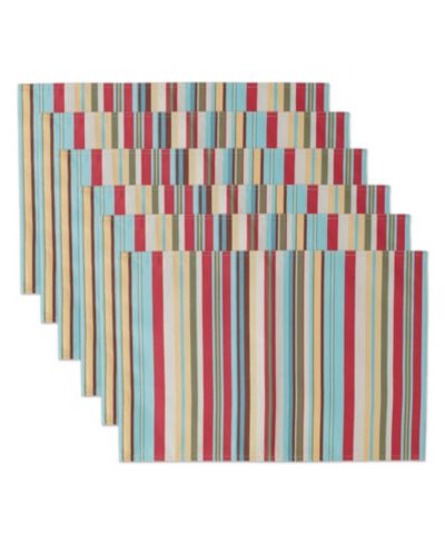Полотняная салфетка Design Imports Summer Stripe Polyester, набор из 6 шт