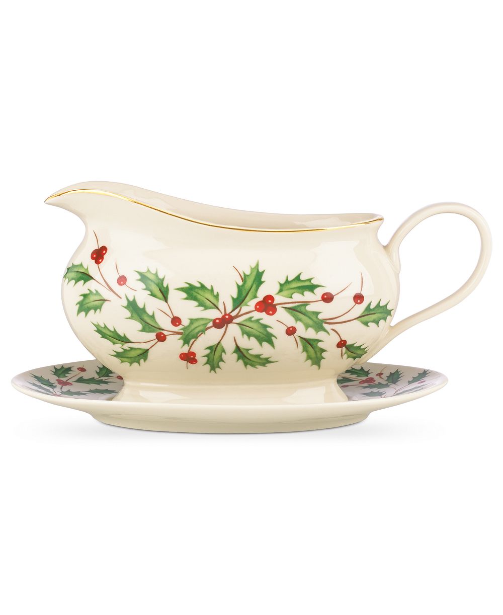 Lenox Holiday Gravy Boat & Stand
