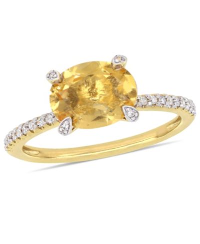 Кольцо Citrine (1-5/8 ct.t.w.) и Diamond (1/10 ct.t.w.) в 10k Yellow Gold
